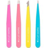 Pincetten - Neon Combination Tweezer Set - 4 Stuks - Brushworks