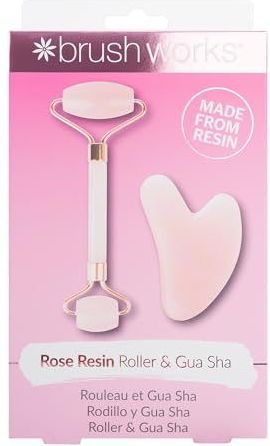 Brushworks - Rose Quartz Jade Roller & Gua Sha - Roze - Harsroller en Gua Sha