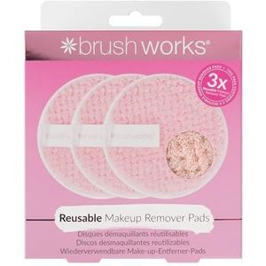 Brushworks HD herbruikbare make-up remover pads (Pack van 3)