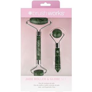 Brushworks Jade Roller & Globe Set massageroller voor het Gezicht en massage-instrument