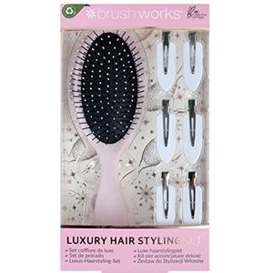Brushworks Luxe Roze Haar Styling Set, One Size