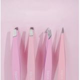 Brushworks 52 56 369 pincet set 4, roze, één maat