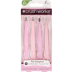 Brushworks 4-delige combinatie pincet set - roze, één maat, 52 56 369