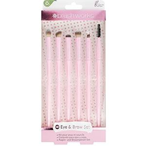 Brushworks Oog- en wenkbrauwset, roze, één maat
