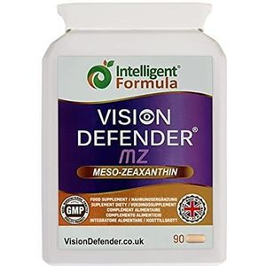 Meso zeaxanthine vegan oogsupplement: VISION DEFENDER MZ - bescherming en verbetering van de gezondheid van het oog en oogzorg, antioxidant carotenoÃ¯de meso-zeaxanthine met hoge sterkte voor ogen (90 capsules / een-per-dag), gemaakt in het VK