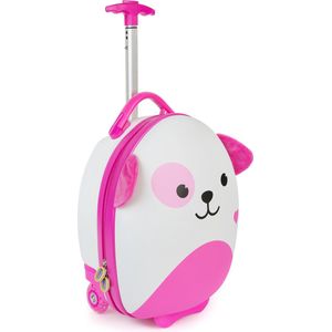 Boppi - kindertrolley - puppy (roze) - handbagage - lichtgewicht - duurzame hardcase - 17L - kinderkoffer op wieltjes - verstelbare handgreep met wieltjes - verstelbare handgreep