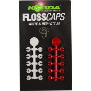 Korda Floss Caps - White/Red -