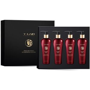 T-LAB Professional Collectie Aura Oil Set voor het hele lichaam Duo Shampoo 300 ml + Duo Treatment 300 ml + Absolute Wash 300 ml + Absolute Cream 300 ml
