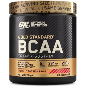 Optimum Nutrition Gold Standard BCAA Peach & Passion Fruit Aminozuren Train & Sustain (28 doseringen)
