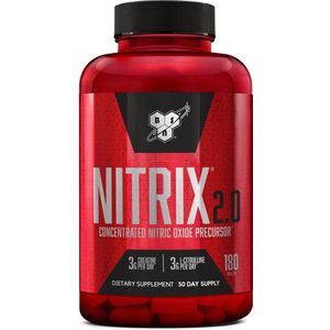 BSN Nitrix 2.0 - Sportsupplement - Nitric Oxide Supplement met Creatine - Veganistisch - 180 tabletten