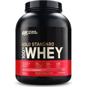 Optimum Nutrition 100% Whey Gold Standard, 5 lb Dose (Delicious Strawberry)