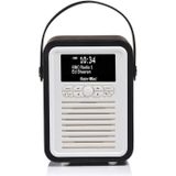 VQ Retro Mini DAB Plus/DAB Radio met Bluetooth, FM en Wekker Radio Functie - Draagbare Radio Gevoed door Netstroom en Batterij met Hoofdtelefoonaansluiting, USB Oplaadpoort, en Antenne - Licht Grijs