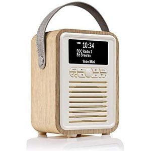 ViewQuest Retro Mini,Draagbare Retro DAB Radio met Bluetooth, Eik