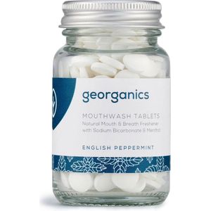 Georganics Mondwater Tabletten - Pepermunt - 180 tabletten - Langdurige frisheid - Antibacteriële spoeling - Eco-vriendelijk