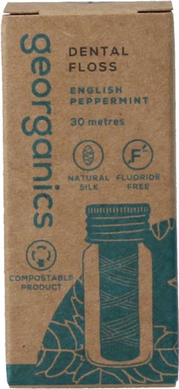 Georganics - Flosdraad - Ahimsa-zijde - Pepermunt - 30 meter - Natuurlijk en Fluoridevrij