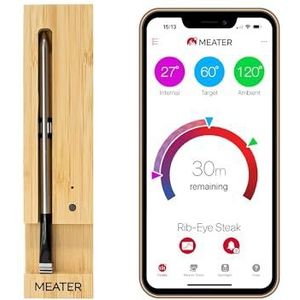 MEATER | De Slimme Draadloze Vleesthermometer Met 10m Lang Bereik Voor De Oven, Gril, Keuken, Barbecue, Rookoven en/of Rotisserie, Met Digitale Connectiviteit Via Bluetooth en WiFi