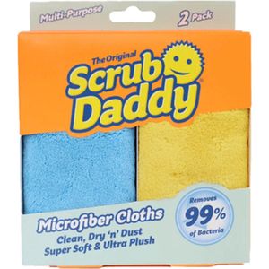 Scrub Daddy Microfiber Doek Twin Pack One Size, Blauw, Geel, SDMICRO