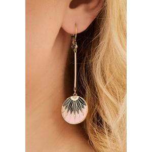 Oorbellen dames - Lovely - Roze/Goud - Maat One size