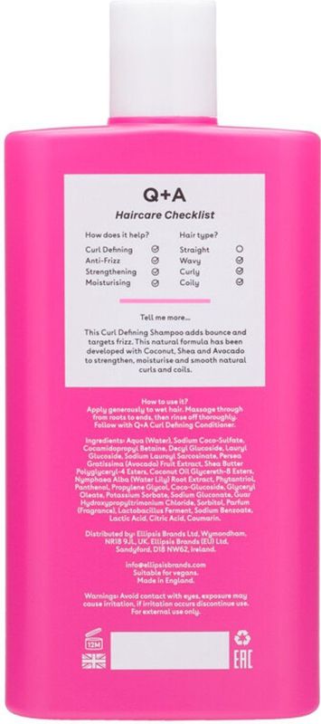 Q+A - Curl Defining Shampoo - Avocado - Sheaboter - Kokosolie