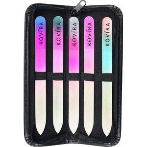 Nagelvijl - Glazen Vijl - 5 Stuks - Met Etui