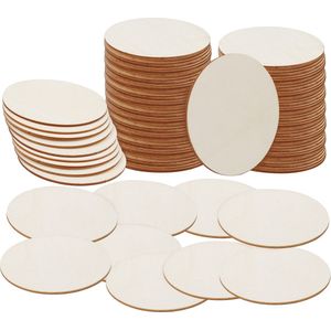 Belle Vous 10 Stuks Houten Onafgewerkte Ronde Cirkels - 10 cm met 2 mm Dikte - Gewone Natuurlijke Blanco Houten Gescheden Schijven Voor Knutselwerken, Onderzetters, Huisdecoraties en Ornamenten