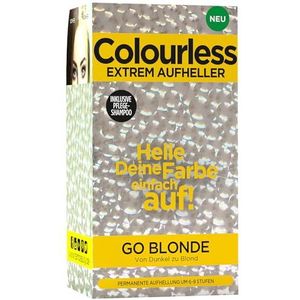 Colourless Met de whitening Go Blonde kun je in één behandeling van donker naar blond haar veranderen, vervolgens kun je je haar direct weer naar wens verven