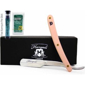 Haryali London Cutthroat Razor voor mannen, halfbladig scheermes voor professionele kappers, kiel stylingscheermes voor salon en thuis Rasoi Rasoirs + mesjes