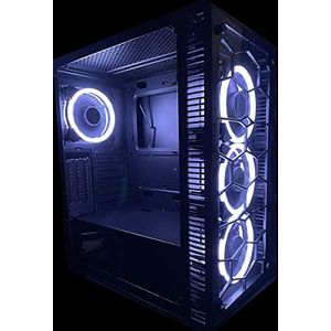 SaharaGaming P44 ZWART gaming gehard glazen etui met ventilator & hub (4 x piraat duo ringen, universele hub)