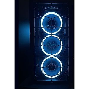 SaharaGaming P44 BLACK gaming gehard bril case zonder ventilator & hub (4 x piraat enkele ring, universele naaf)