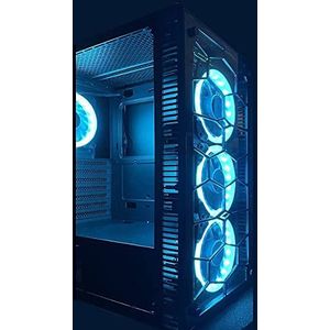 SaharaGaming P44 ZWART gaming gehard bril case met ventilator & hub (4 x piraat, universele hub)