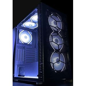 SaharaGaming P44 - PC Behuizing - Zwart - Mesh en Gehard Glas - Met Fan en Hub