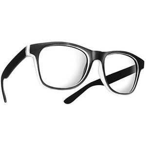 MFAZ Morefaz Ltd Nieuwe uniseks (dames en heren) retro vintage leesbril bril +0,50 +0,75 +1,0 +1,5 +2,0 +2,5 +3,00 +4,00 leesbril, Rubi Black, 2.5