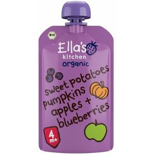 Ella's Kitchen - Knijpzakje - Appel - Zoete Aardappel - Pompoen - Bosbessen - 120 gr