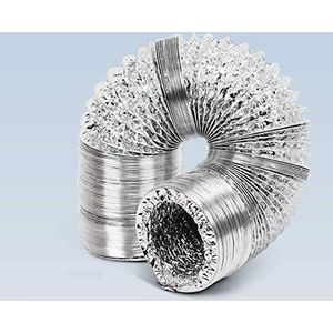 Blauberg UK BLAUFLEX AF MO/102/10 Aluminium flexibele buis voor afzuigkap, badkamer, keuken, toilet, huishoudelijke ventilatie, hydrocultuur kweekruimte tentfilter, zilver, 4 ""/100 mm dia-10 m lang