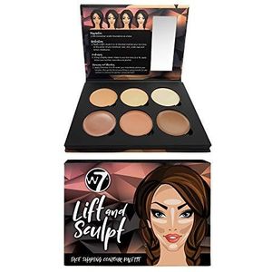 W7 Lift & Sculpt Crème Contour Set – make-up palet voor het bedekken, highlighten en contouren – stapsgewijze handleiding inbegrepen (mogelijk niet beschikbaar in het Nederlands)