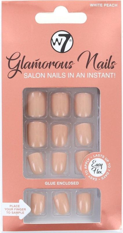 W7 - Glamorous Nagels - Wit Perzik - 24 Stuks