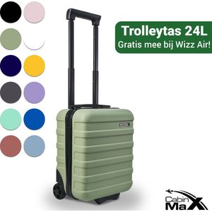 CabinMax Handbagage Koffer - Reiskoffer 24L - Handbagage Trolley Wizz Air - 40x30x20cm - Bodo Groen