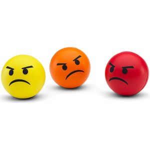Winning - Emoticon Stressballen - Fopartikel - Geel/Oranje/Rood