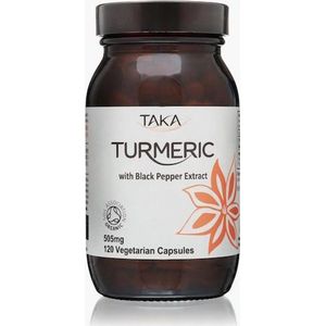 TAKA Turmeric / Kurkuma Turmeric & Zwarte Peper Extract Capsules Biologisch – 120 vcaps
