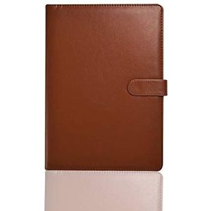 A4 Portfolio Case, Executive Business Document Organizer met Klembord & Pad, Kaarthouder voor School Kantoor Conferentie (Bruin)