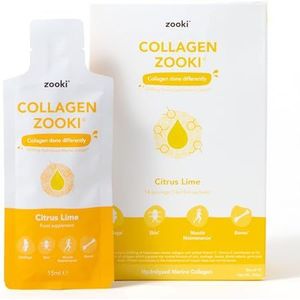 Zooki 5000mg Marine Collageen Vloeibare Sachets | Gehydrolyseerde Marine Collageen Peptides | Ondersteuning Huid, Haar, Nagels, Gewrichten, Botten & Spieren | (Citrus Lime Smaak, 14 porties)