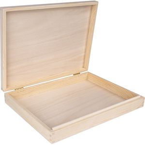 Creative Deco Opbergdoos Houten A4 Opbergbox | 33,2 x 25,2 x 4,2 cm | Perfect voor documenten, Speelgoed & Gereedschap