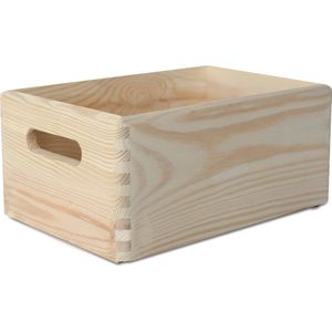 Creative Deco Grote Houten Opbergkist – 30 x 20 x 14 cm – Ongeverfd