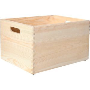 Creative Deco XXL Grote Houten Doos Kist | 40 x 30 x 24 cm | met Handgrepen | Kerst, Kerstmis Cadeau