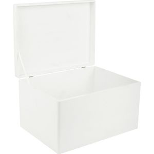 Creative Deco XXL Grote Houten Doos Opbergdoos Wit | 40 x 30 x 24 cm | met Deksel | Kerst, Kerstmis Cadeau