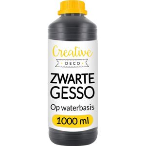 Creative Deco Zwarte Gesso – 1L – Schildervoorbereiding, Professionele Primer