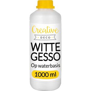 Creative Deco Witte Gesso Acryl Primer – 1L – Schildervoorbereiding