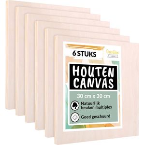 Creative Deco Houten Schilderborden | Set van 6 Stuks | 30 x 30 cm | Multiplex Canvas | Decoupage, Foto's, DIY