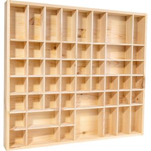 Creative Deco Opbergast Sieradenkast | 51 Vakken | 52 x 46 x 5 cm | Houten | Perfect voor Decoupage Decoratie Figuren