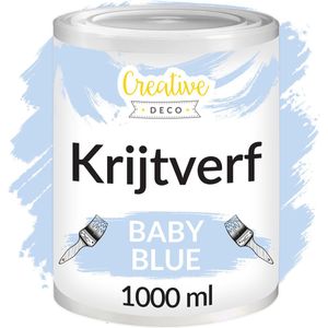 Creative Deco 1000 ml Blauw Krijt-Verf | Mat en Wasbaar | Perfect voor Renovatie, Decoratie en Decoupage van Meubels | Egen en Gradient Effect Mogelijk